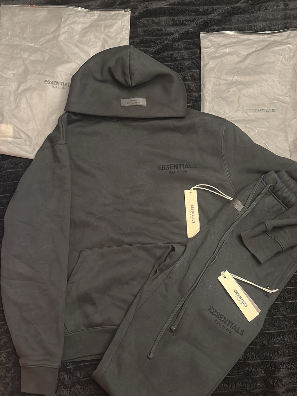 Essentials Men’s Black Sweatshirt & Jogger Set